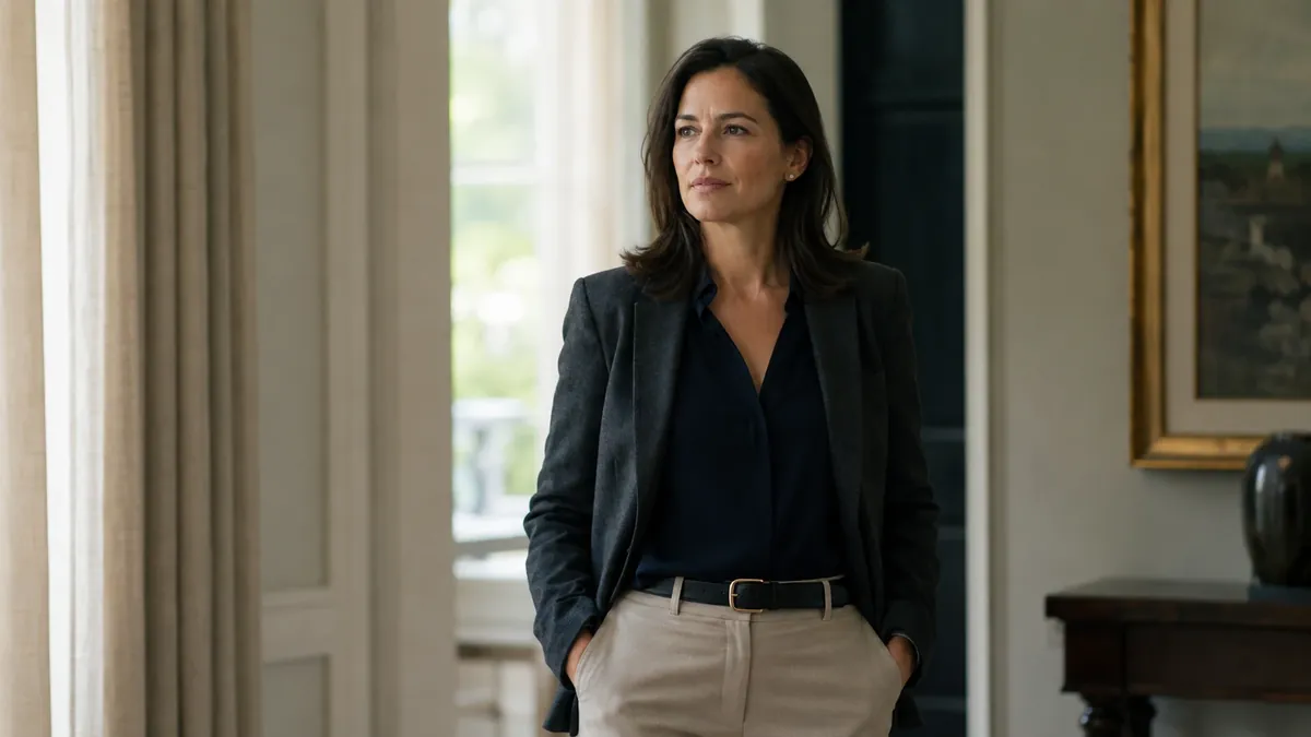 Household professional standing inside a private residence.